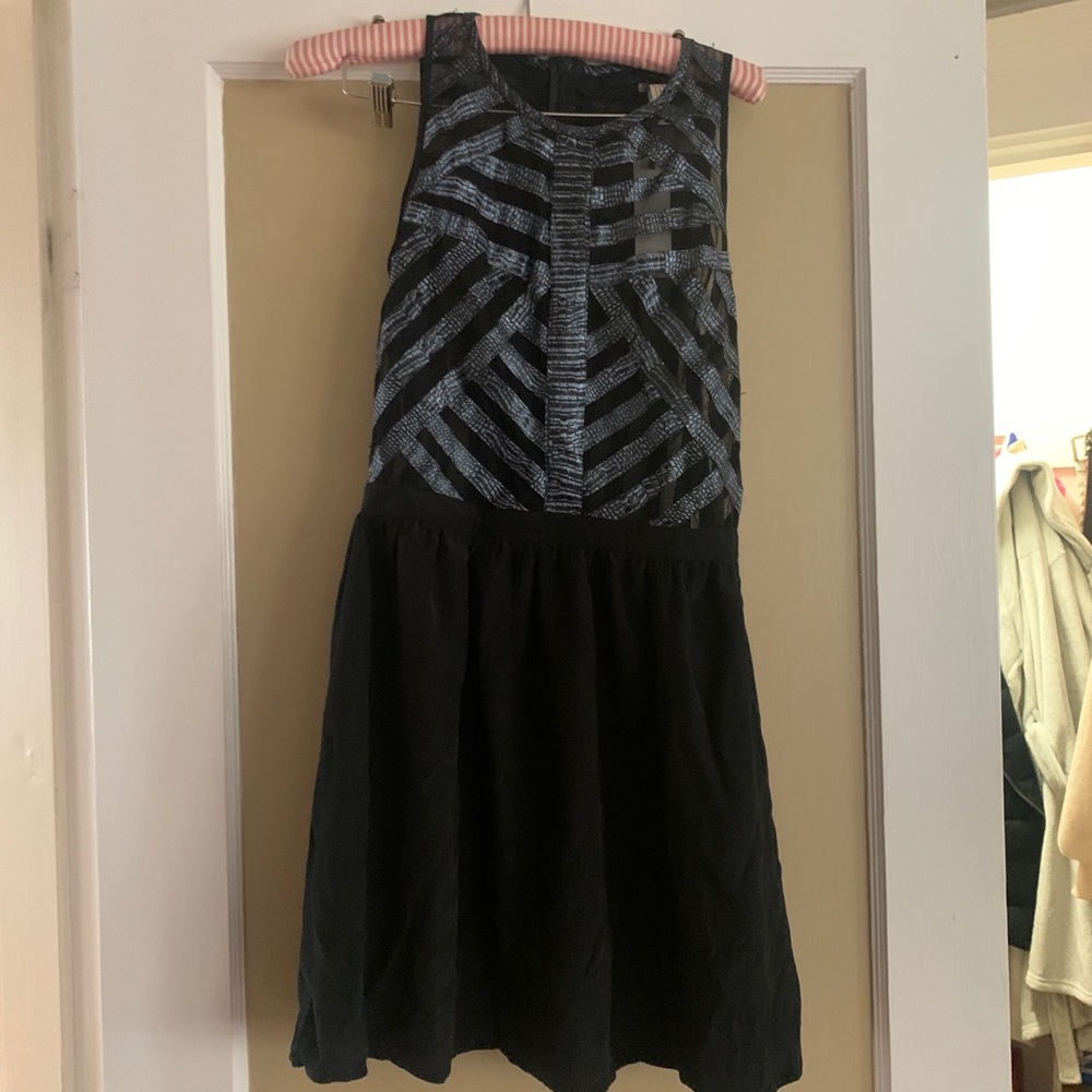 Black/blue dress ( mesh top)